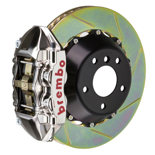 Brembo 15-23 Mustang Rear GTR BBK 4 Piston Billet 380x28 2pc Rotor Slotted Type1 - Nickel