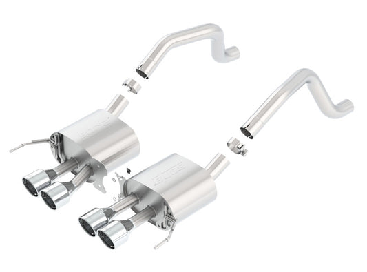 Borla 15 Chevy Corvette C7 ZO6 6.2L w/o AFM NPP S-Type Quad RD RL IC Tips Center Rear Exit Exhaust