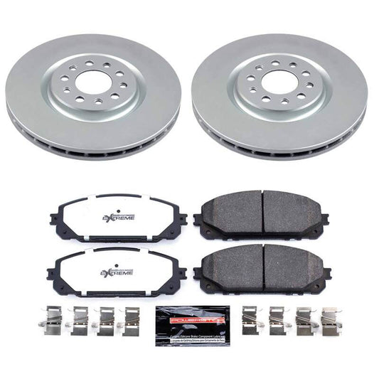 Power Stop 16-23 Jeep Cherokee Front Z36 Coated Truck & Tow Brake Kit