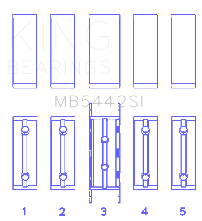King Ford/Mazda Duratec 2.0/2.3 DOHC Silicon Bi-Metal Aluminum Main Bearing Set - Size STD