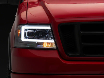 Raxiom 04-08 Ford F-150 Axial Series Projector Headlights- Chrome Housing- Clear Lens