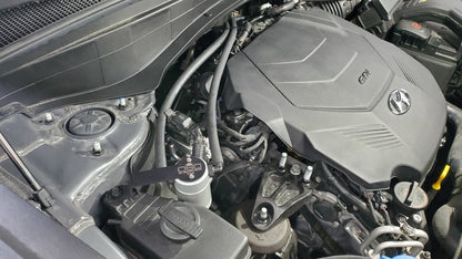 J&L 20-25 Hyundai Palisade / Kia Telluride 3.8L Oil Separator 3.0 Passenger Side - Clear Anodize