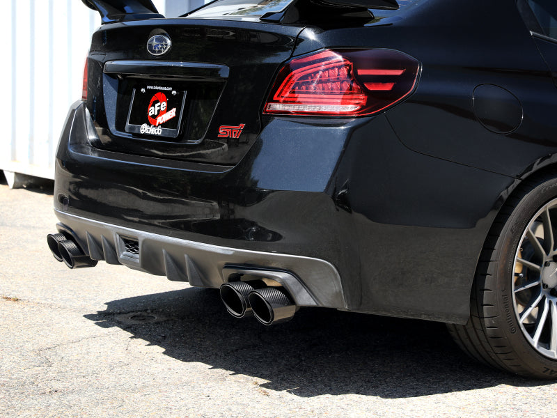 aFe Subaru WRX/STi 15-21 H4-2.0/2.5L Takeda 3in to 2-1/2in Stainless Cat-Back Exhaust Crbn Fiber Tip