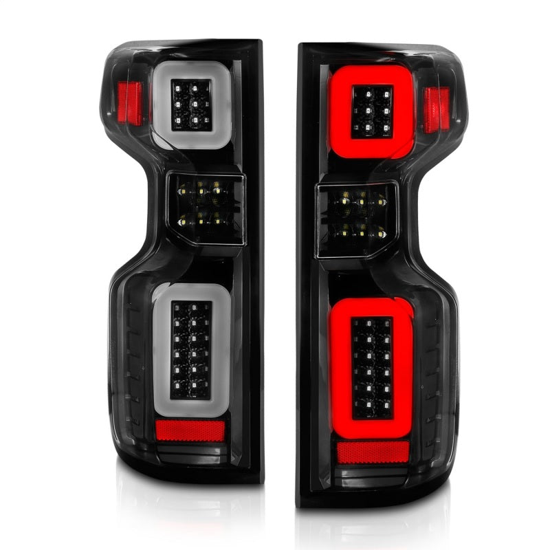 ANZO 19-21 Chevy Silverado Work Truck Full LED Taillights Blk Housing Clear Lens G2 (w/C light Bars)