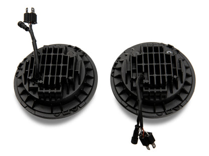 Raxiom 97-18 Jeep Wrangler TJ/JK Axial 7-Inch LED Headlights w/RGB Halo- Black Housing (Clear Lens)