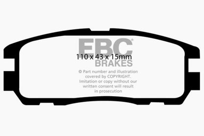 EBC 96-98 Acura SLX 3.2 Yellowstuff Rear Brake Pads