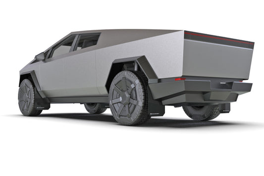 Rally Armor 24-26 Tesla Cybertruck Black UR Mud Flap Metallic Black Logo