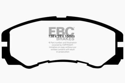 EBC 96-98 Acura SLX 3.2 Yellowstuff Front Brake Pads