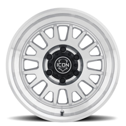 ICON Anza 17x8.5 5x150 25mm Offset 5.75in BS Silver Machined Wheel