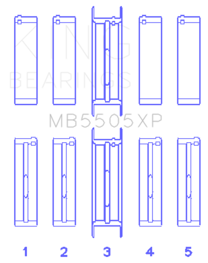 King Engine Bearings Ford V8 351ci 5.8L / 400ci 6.6L 16V (Size STDX Oversized) Main Bearing Set