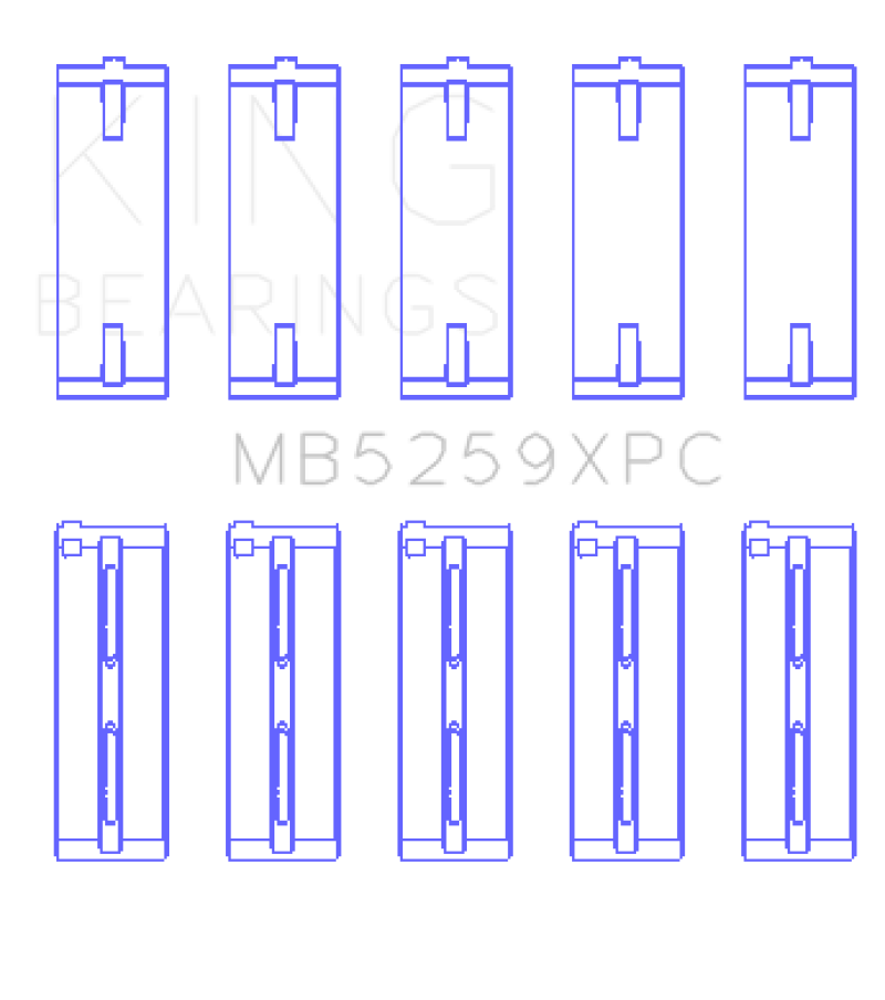 King Honda A-Series/B-Series/K-Series pMaxKote Performance Main Bearing Set - Size +.026mm