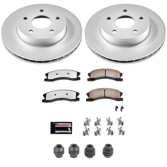 Power Stop 99-04 Jeep Grand Cherokee Front Z36 Coated Truck & Tow Brake Kit