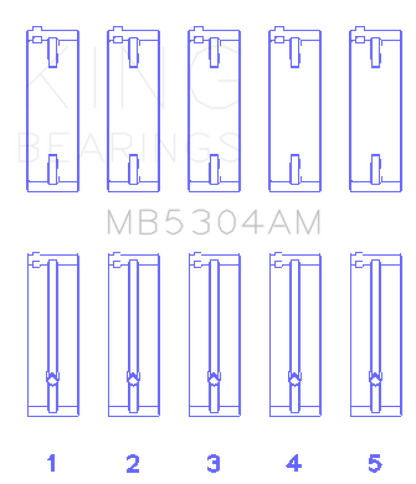 King Engine Bearings Kia/Mazda DOHC 16 Valve/SOHC 16 Valve/SOHC 8 Valve (Size STD) Main Bearing Set