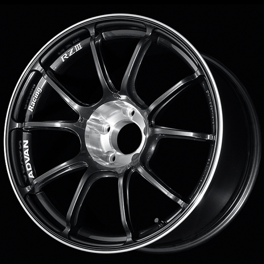 Advan RZIII 18x8.5 / +47 Offset / 5x100 BC / 63mm Bore / Black Gun Metallic & Diamond Cut