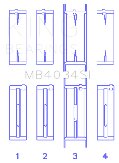 King Engine Bearings Ford 232 (Size 0.25) Main Bearing Set