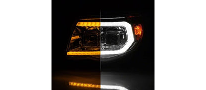 Raxiom 05-11 Toyota Tacoma Axial Series Switchback Proj Headlights- Chrome- Clear Lens