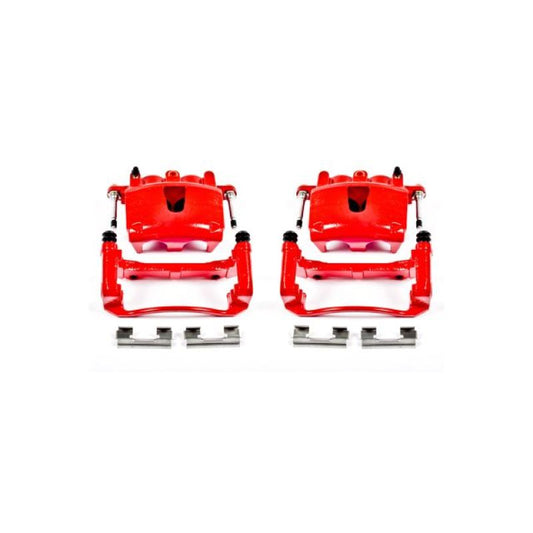 Power Stop 06-10 Jeep Commander Front Red Calipers w/Brackets - Pair