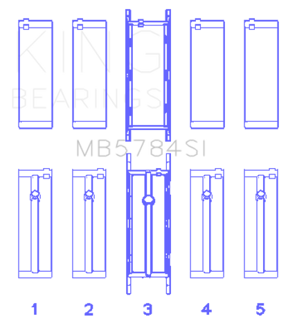 King Engine Bearings BMW N20B20 Main Bearing Set - Size +0.50mm
