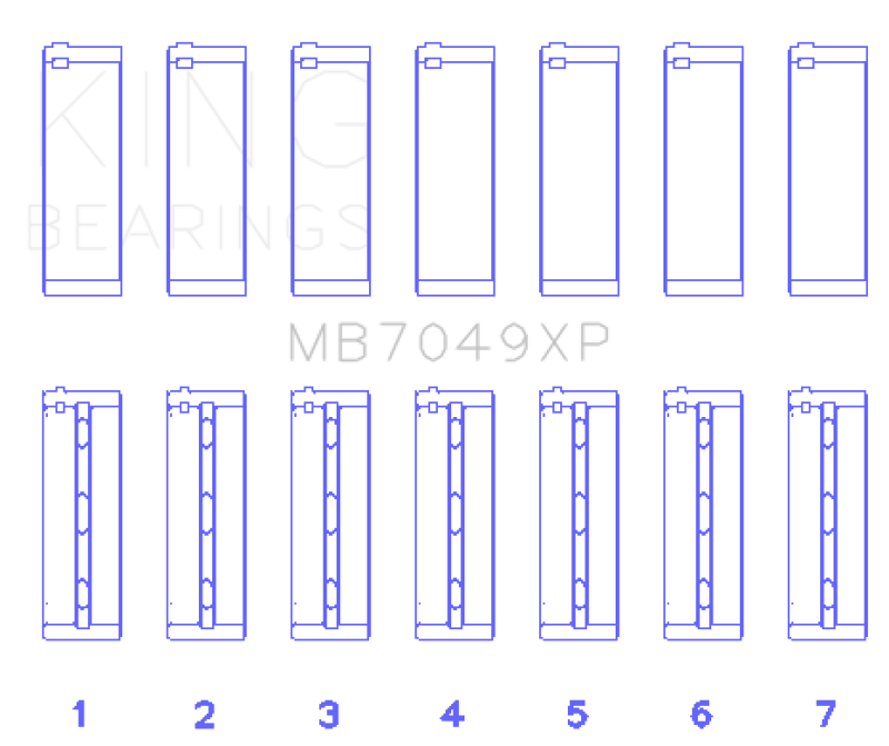 King Engine Bearings Toyota 1FZFE (Size .025 Oversized) Performance Main Bearing Set