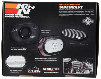 K&N Street Metal Intake System 2017 Harley-Davidson Shaker Black H/D Touring Models