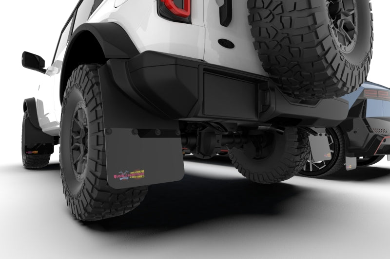 Rally Armor 21-25 Ford Bronco NO-ST Steel Rear Bumper Black Mud Flap BCE Pink Logo