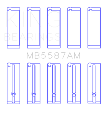 King Engine Bearings 92-95 Suzuki Sidekick G15A/G16A/G16B Crankshaft Main Bearings - 5 Pairs in Set
