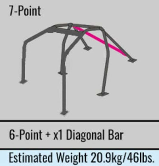 Cusco 91-95 Honda Civic EG6 (Non-Sunroof) 2 Psgr/7Pt Chromoly Dash-Thru RHD Roll Cage (S/O No Cncl.)