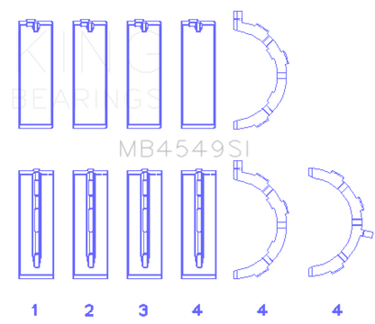 King Engine Bearings Ford EcoBoost 3.5L/3.7L V6 Main Bearing Set - Size STD