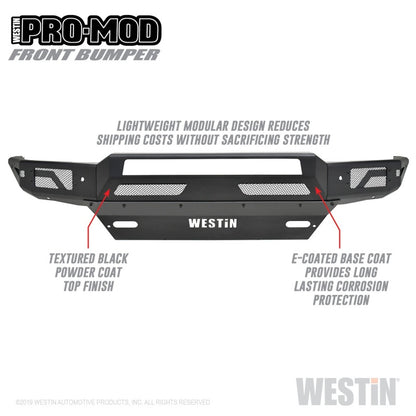 Westin 16-19 Chevy/GMC Silverado/Sierra 1500 Pro-Mod Front Bumper - Textured Black