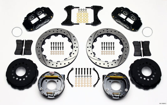 Wilwood Narrow Superlite 4R Rear P-Brk Kit 12.88in Drilled Chevy 12 Bolt w/ C-Clips Staggered mt
