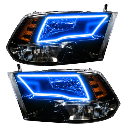 Oracle 09-17 RAM 1500 Quad Pre-Assembled Headlights - Black Housing - w/o Controller