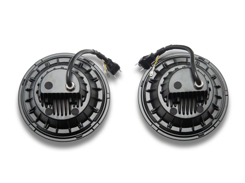 Raxiom 07-08 Jeep Wrangler JK Hi Output LED Headlights/Angel Eye DRL- Black Housing- Clear Lens