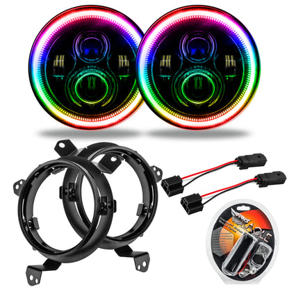 Oracle Jeep Wrangler JL/Gladiator JT 7in. High Powered LED Headlights (Pair) ColorSHIFT