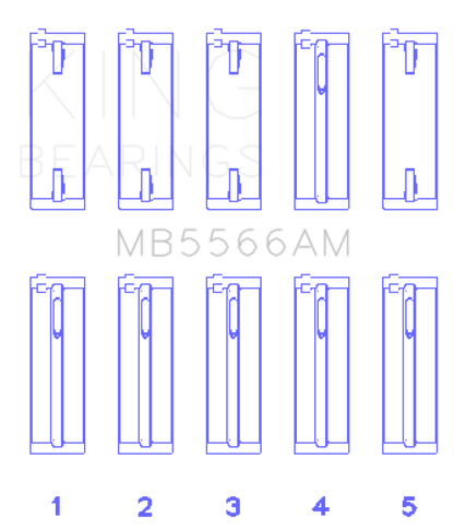 King Engine Bearings Audi A4 1.8L AEB (Size +.25 Oversized) Main Bearing Set