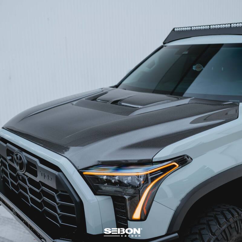 Seibon 22-24 Toyota Tundra / 23-24 Toyota Sequoia RR-Style Carbon Fiber Hood