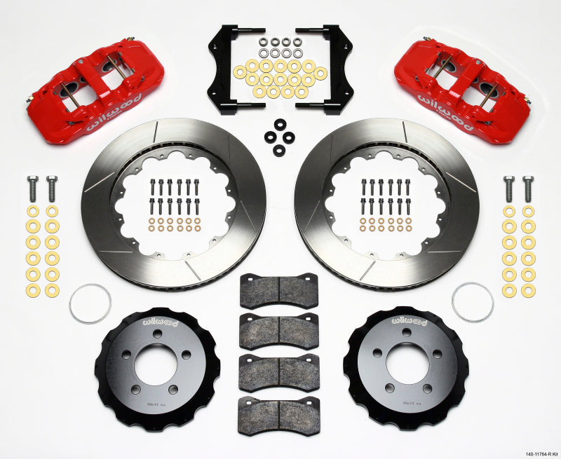 Wilwood AERO6 Front Hat Kit 14.25 Red 2006-10 Magnum/Challenger/Charger/300C