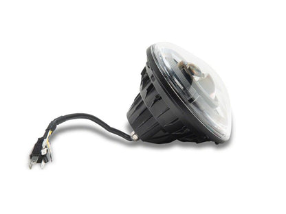 Raxiom 07-08 Jeep Wrangler JK Hi Output LED Headlights/Angel Eye DRL- Black Housing- Clear Lens