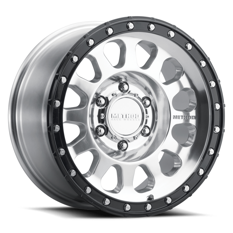 Method MR315 17x8.5 0mm Offset 6x5.5 106.25mm CB Polished Wheel - Gloss Black Lip