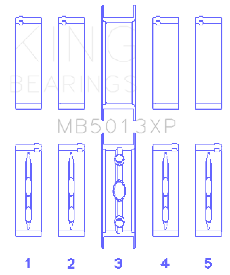 King Engine Bearings Chevy LS1 / LS6 / LS3 (Size 020) Performance Main Bearing Set