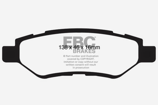 EBC 08-13 Cadillac CTS 3.0 Greenstuff Rear Brake Pads