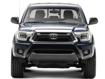 Raxiom 12-15 Toyota Tacoma Axial Series Switchback Projector Headlights- Chrome- Clear Lens