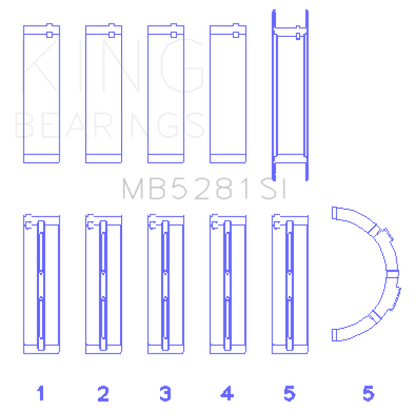 King Engine Bearings Ford 281CI 4.6L V8 (Size STD) Main Bearing Set