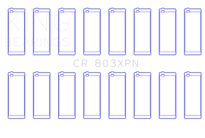 King Engine Bearings 55-67 Ford 265/283/302/327 V8 Performance Rod Bearing Set - Size STD