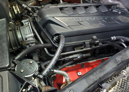 J&amp;L 20-25 Chevrolet Corvette 6.2L LT2 Targa Top Passenger Side Oil Separator 3.0 - Clear Anodize