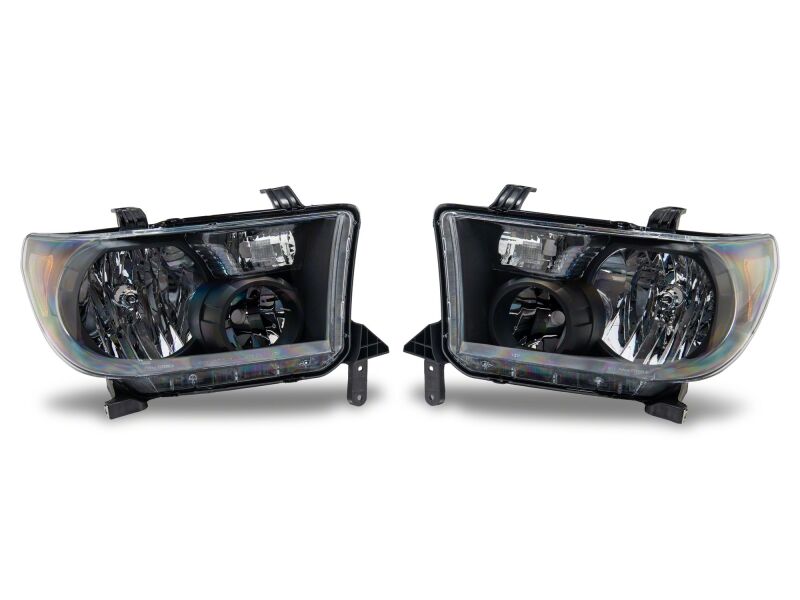 Raxiom 07-13 Toyota Tundra OEM Style Headlights- Black Housing- Clear Lens