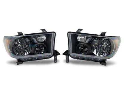 Raxiom 07-13 Toyota Tundra OEM Style Headlights- Black Housing- Clear Lens