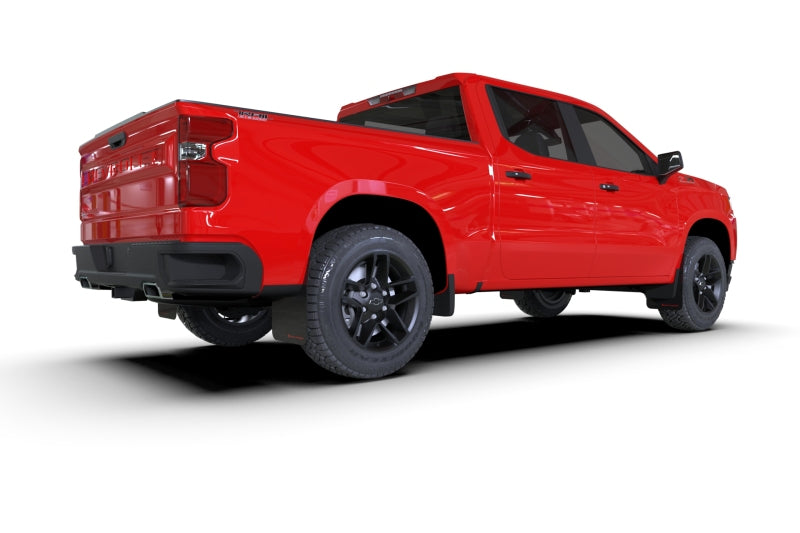 Rally Armor 19-26 Gen 4 Chevy Silverado 1500 Black UR Mud Flap White Logo