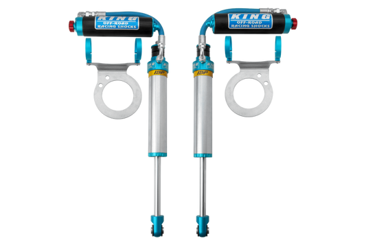 King Shocks 2014+ Ram 2500/3500 4WD Front 2.5 Dia Piggy Hose Shock w/ Adj. & IBP (Pair)