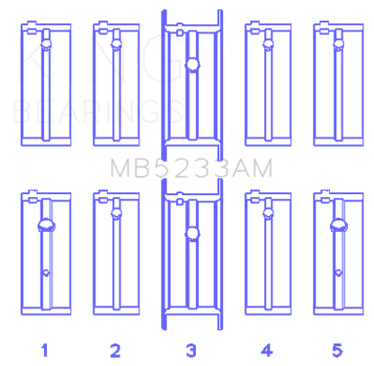 King Engine Bearings Nissan L20B/Z20/Z22/Z24 (Size +0.50mm) Main Bearing Set