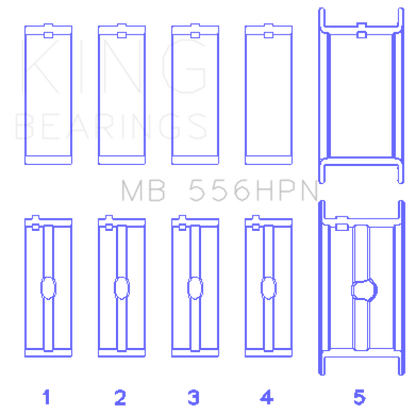 King Engine Bearings Chevrolet 396-502 Gen IV/V/VI Main Bearing Set (Size 010)